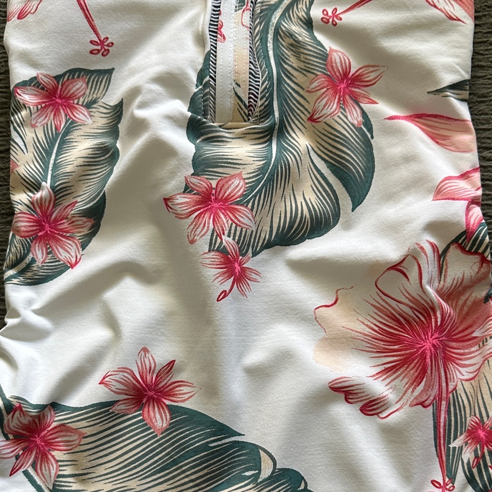 Floral Women’s One Piece Swimsuit with matching shorts and jacket. - Picture 2 of 12